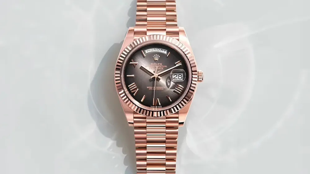 UK Swiss Replica Rolex Teased a New Everose-Gold Day-Date 40 at the Oscars